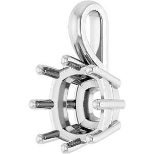 Platinum 9 mm Cushion Charm/Pendant Mounting – image 4