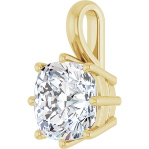18K Yellow Gold 9 mm Cushion Charm/Pendant Mounting – image 3
