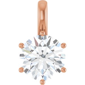 10K Rose Gold 9.4 mm Round Charm/Pendant Mounting
