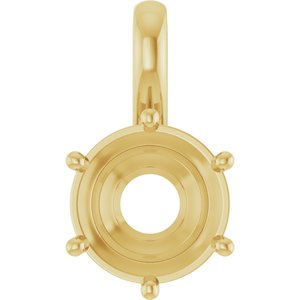 10K Yellow Gold 9.4 mm Round Charm/Pendant Mounting – image 2