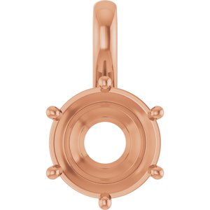 14K Rose Gold 9.4 mm Round Charm/Pendant Mounting – image 2