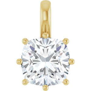 18K Yellow Gold 9 mm Cushion Charm/Pendant Mounting
