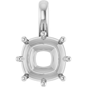 Sterling Silver 9 mm Cushion Charm/Pendant Mounting – image 2