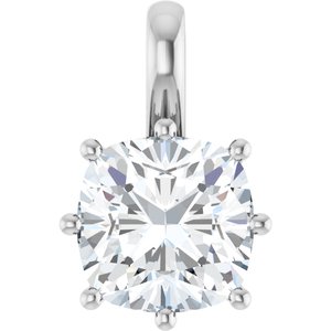 Continuum Sterling Silver 9 mm Cushion Charm/Pendant Mounting
