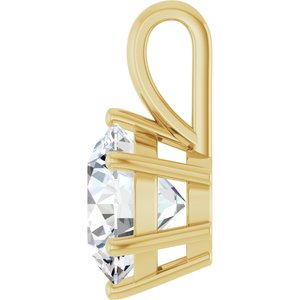 18K Yellow Gold 9.4 mm Round Charm/Pendant Mounting – image 5