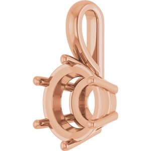 10K Rose Gold 9.4 mm Round Charm/Pendant Mounting – image 4
