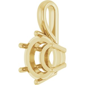 14K Yellow Gold 9.4 mm Round Charm/Pendant Mounting – image 4