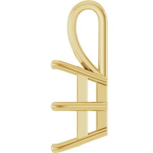 14K Yellow Gold 12x10 mm Emerald Charm/Pendant Mounting – image 6