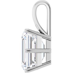 14K X1 White Gold 12x10 mm Emerald Charm/Pendant Mounting – image 5