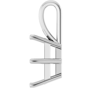 14K White Gold 12x10 mm Emerald Charm/Pendant Mounting – image 6