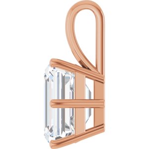 18K Rose Gold 12x10 mm Emerald Charm/Pendant Mounting – image 5