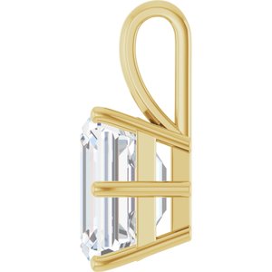18K Yellow Gold 12x10 mm Emerald Charm/Pendant Mounting – image 5