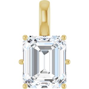 10K Yellow Gold 12x10 mm Emerald Charm/Pendant Mounting