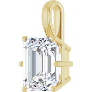 10K Yellow Gold 12x10 mm Emerald Charm/Pendant Mounting – image 3