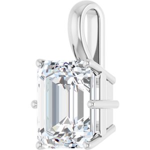 Continuum Sterling Silver 12x10 mm Emerald Charm/Pendant Mounting – image 3
