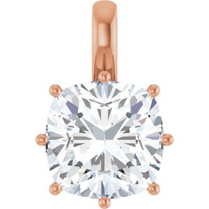 18K Rose Gold 12 mm Cushion Charm/Pendant Mounting