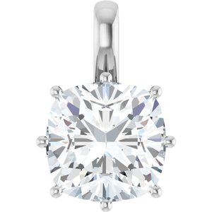 Continuum Sterling Silver 12 mm Cushion Charm/Pendant Mounting