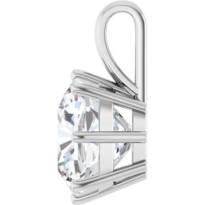 14K White Gold 12 mm Cushion Charm/Pendant Mounting – image 5