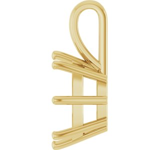 18K Yellow Gold 12 mm Cushion Charm/Pendant Mounting – image 6