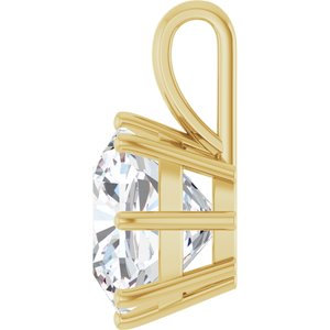 18K Yellow Gold 12 mm Cushion Charm/Pendant Mounting – image 5