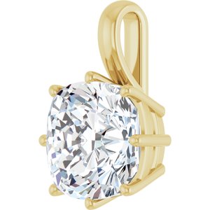 18K Yellow Gold 12 mm Cushion Charm/Pendant Mounting – image 3