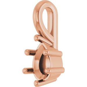 18K Rose Gold 6x4 mm Pear Charm/Pendant Mounting – image 4