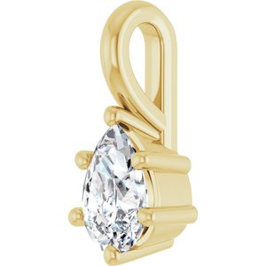 14K Yellow Gold 6x4 mm Pear Charm/Pendant Mounting – image 3