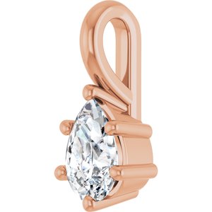 10K Rose Gold 6x4 mm Pear Charm/Pendant Mounting – image 3