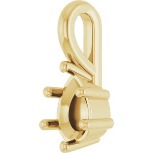 10K Yellow Gold 6x4 mm Pear Charm/Pendant Mounting – image 4