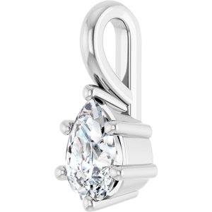 Platinum 6x4 mm Pear Charm/Pendant Mounting – image 3