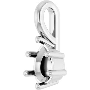 10K White Gold 6x4 mm Pear Charm/Pendant Mounting – image 4
