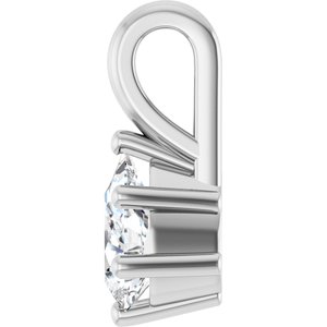 10K White Gold 6x4 mm Pear Charm/Pendant Mounting – image 5