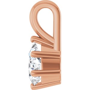 10K Rose Gold 6x4 mm Pear Charm/Pendant Mounting – image 5