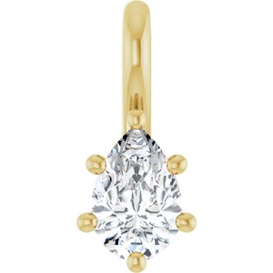 14K Yellow Gold 6x4 mm Pear Charm/Pendant Mounting