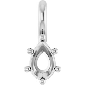 Continuum Sterling Silver 6x4 mm Pear Charm/Pendant Mounting – image 2