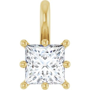 14K Yellow Gold 5 mm Square Charm/Pendant Mounting