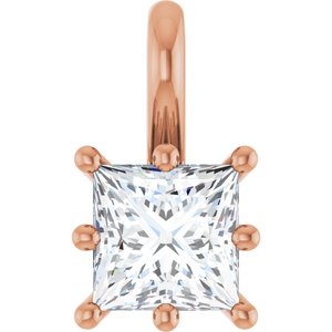 10K Rose Gold 5 mm Square Charm/Pendant Mounting