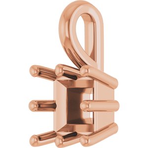 10K Rose Gold 5 mm Square Charm/Pendant Mounting – image 4
