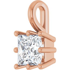 10K Rose Gold 5 mm Square Charm/Pendant Mounting – image 3