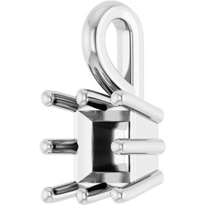 14K X1 White Gold 5 mm Square Charm/Pendant Mounting – image 4