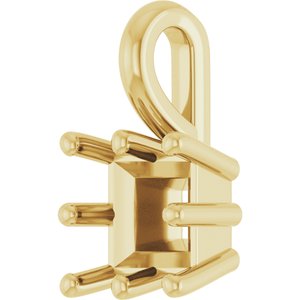 14K Yellow Gold 5 mm Square Charm/Pendant Mounting – image 4