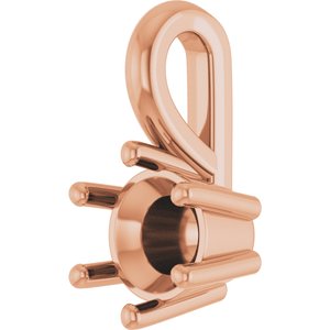 10K Rose Gold 4.8 mm Round Charm/Pendant Mounting – image 4