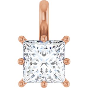 10K Rose Gold 6.5 mm Square Charm/Pendant Mounting