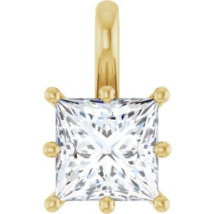 14K Yellow Gold 6.5 mm Square Charm/Pendant Mounting