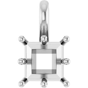 Sterling Silver 6.5 mm Square Charm/Pendant Mounting – image 2