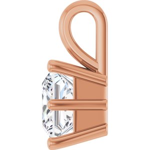 10K Rose Gold 6.5 mm Square Charm/Pendant Mounting – image 5
