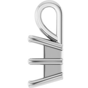14K White Gold 6.5 mm Square Charm/Pendant Mounting – image 6