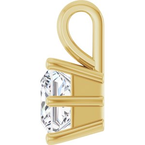 18K Yellow Gold 6.5 mm Square Charm/Pendant Mounting – image 5