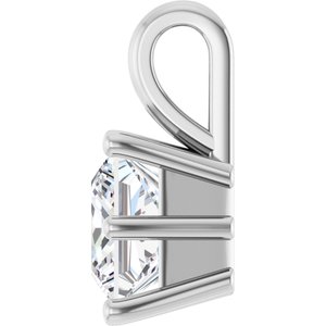 14K White Gold 6.5 mm Square Charm/Pendant Mounting – image 5