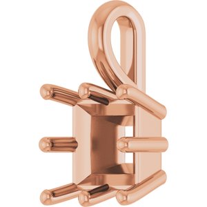 10K Rose Gold 6.5 mm Square Charm/Pendant Mounting – image 4